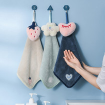 Kitchen wiping towel hanging household super-strong absorption lovely Korean powder towel toilet coral wool thickness