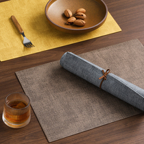 Japanese dining mat high-grade feeling light luxury heat insulation mat dining table mat hot-resistant non-slip pu leather western food mat waterproof and oil-proof