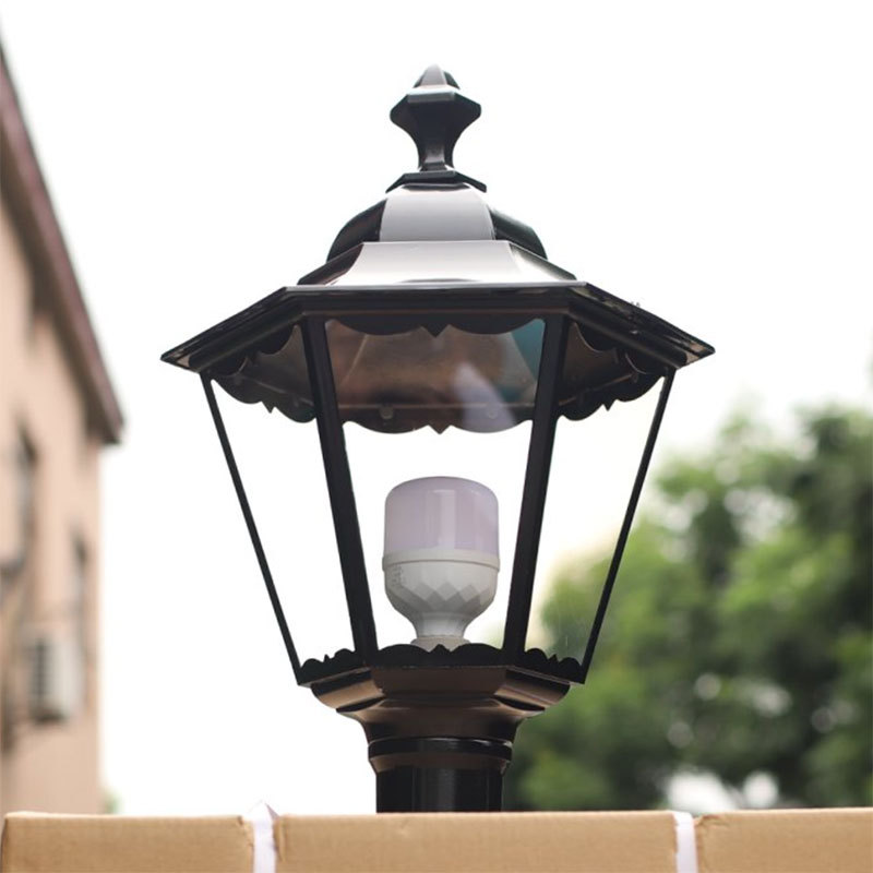 Community Street Light Head Repair and Replacement, Garden Light Head, Outdoor Waterproof Glass Cover, Hexagonal Light, Park Garden Light