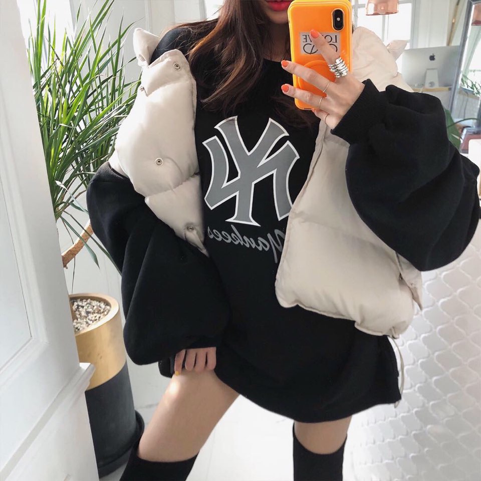 Áo vest nữ 2018 Hàn Quốc mùa đông mặc dày cổ áo rộng áo vest cotton vai vest vest áo khoác quần áo thủy triều áo phao nữ dáng dài