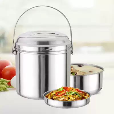 Day special price stainless steel carrying pot rice bucket lunch box multi-layer outdoor lunch box student lunch box can be heated by induction cooker
