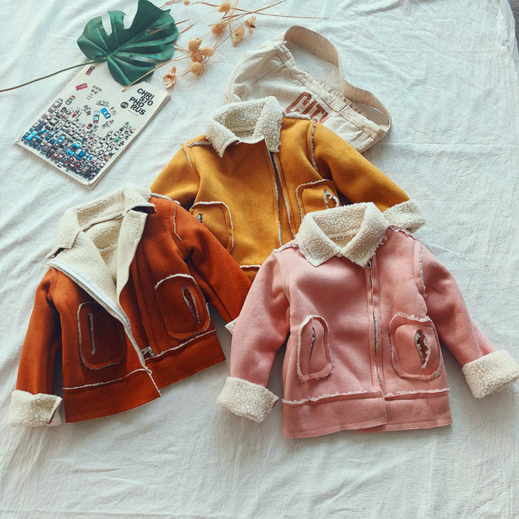 Áo khoác bé gái mùa đông mới dài tay áo khoác cardigan áo trẻ trung Trung 2018 bé gái sang trọng áo khoác lửng áo khoác bé trai