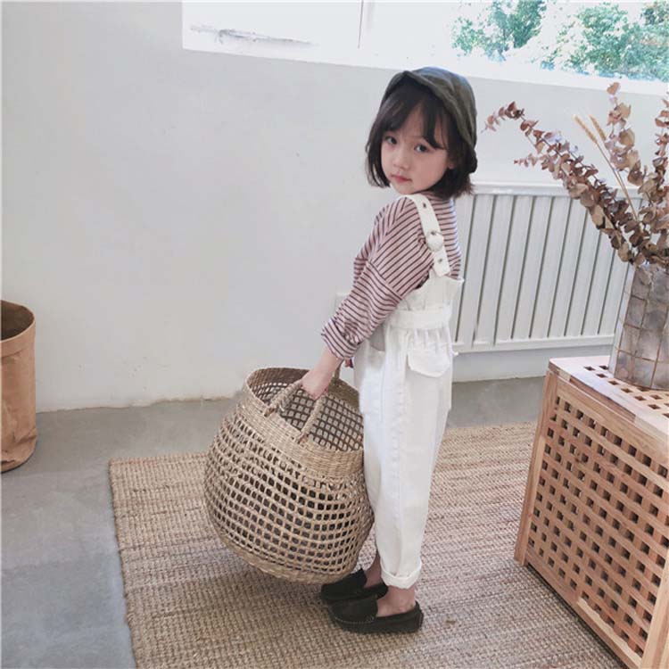 Quần bé gái 2018 xuân hè mới quần jeans cạp cao nữ bé khí chất rắn màu yếm thủy triều quần jean nam mùa đông 1-7 tuổi