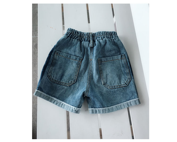 Trẻ em của quần cá tính quần short thời trang giản dị 2018 mùa hè mới nam bé bên khâu màu jeans