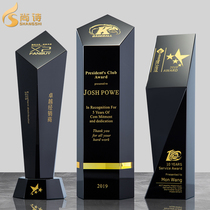 Black crystal trophy Custom custom creative medal Authorization card Designer Champion Gold Award Competition Best popularity Award