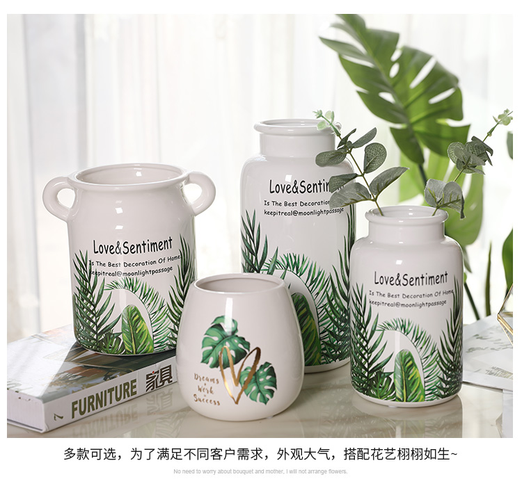 Little sitting room fresh rural household ceramic vase desktop furnishing articles flower arranging creative I and contracted Nordic ornaments