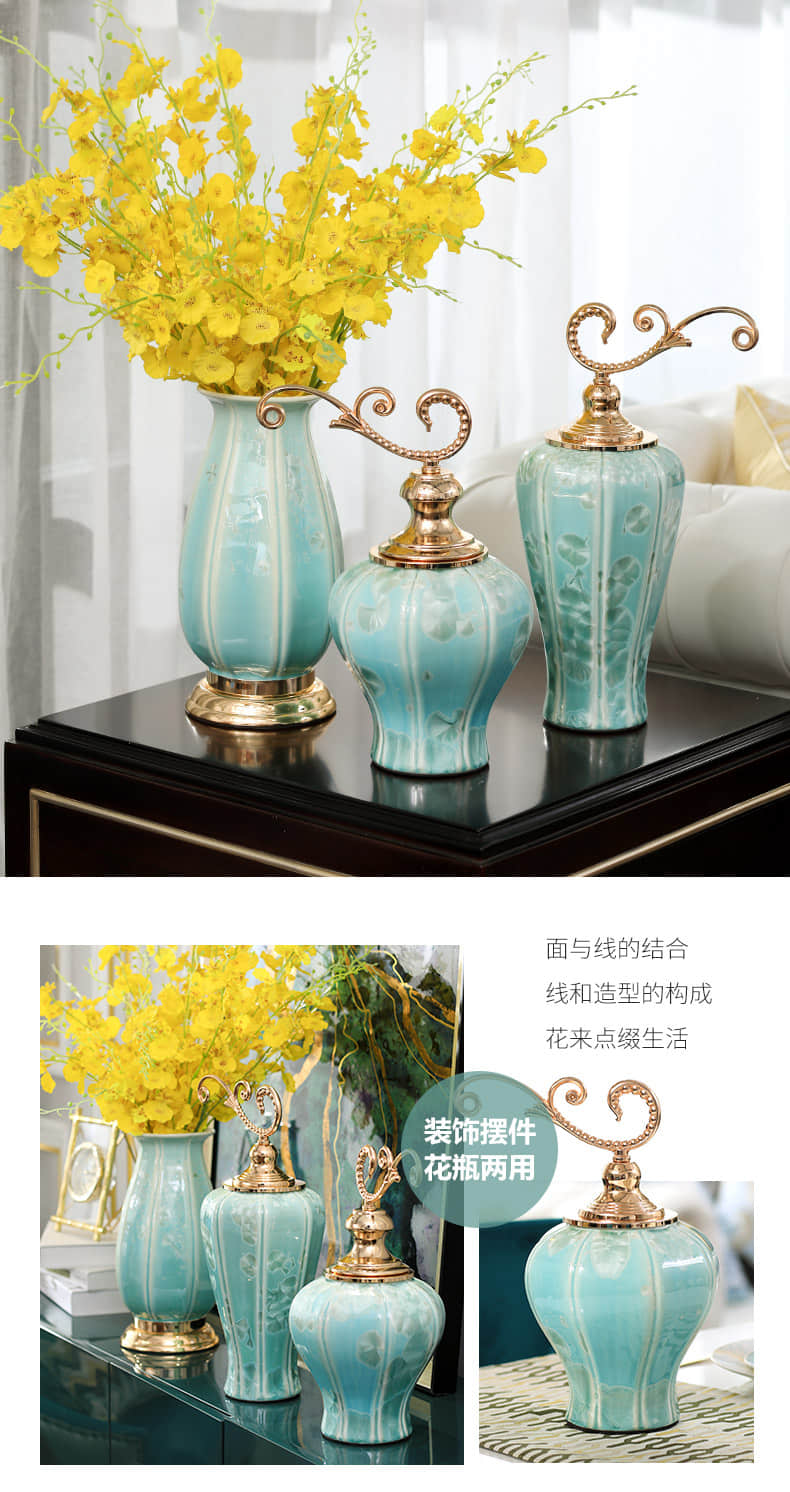 European ceramic vase furnishing articles dried flower arranging flowers sitting room suit I and contracted household light example room key-2 luxury decoration