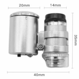 Лупа с подсветкой, портативный маленький микроскоп, ювелирное украшение, увеличение в 60 раз