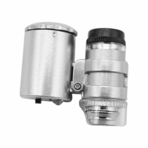 Лупа с подсветкой, портативный маленький микроскоп, ювелирное украшение, увеличение в 60 раз