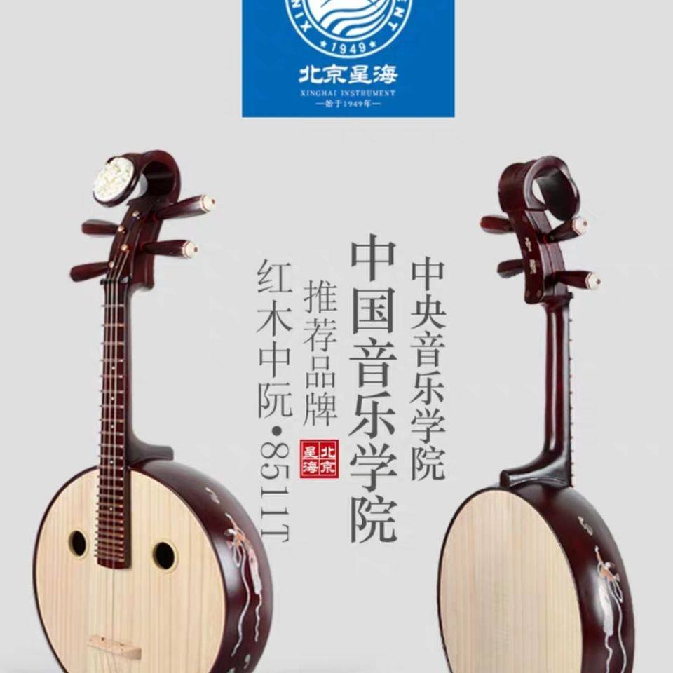 Xinghai Zhongruan musical instrument beginners hardwood bone flower steel flying pattern flower blooming rich headdress Zhongruan 8511T
