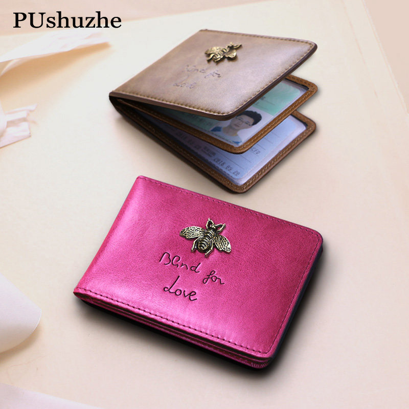 Female driving license leather sleeve lovers' leather all-male creative cow leather line driving license This document protective sleeve