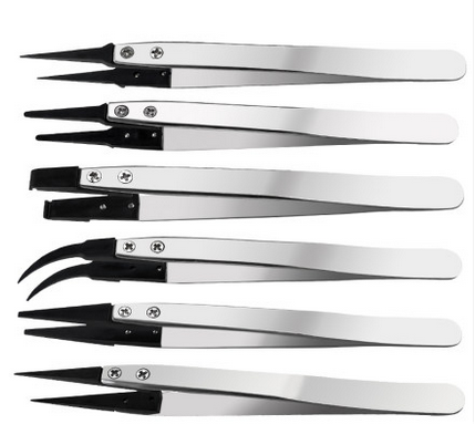 Head changing tweezers exchangeable head antistatic tweezers stainless steel clips ESD-259 242 00250249 7A