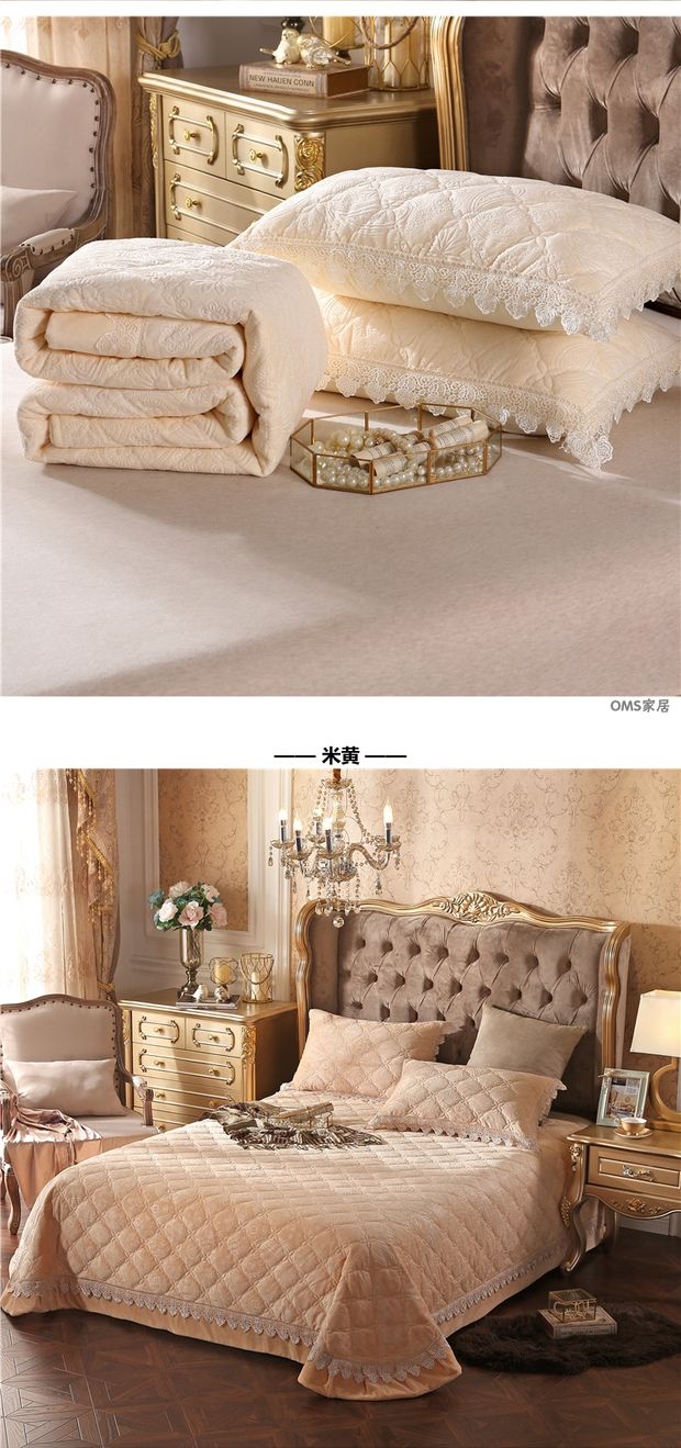 Đầm nhung pha lê châu Âu bọc ba bộ váy ngủ dập nổi 绗 thêu dày mã hóa ấm áp flannel chống tĩnh điện ga giuong dep