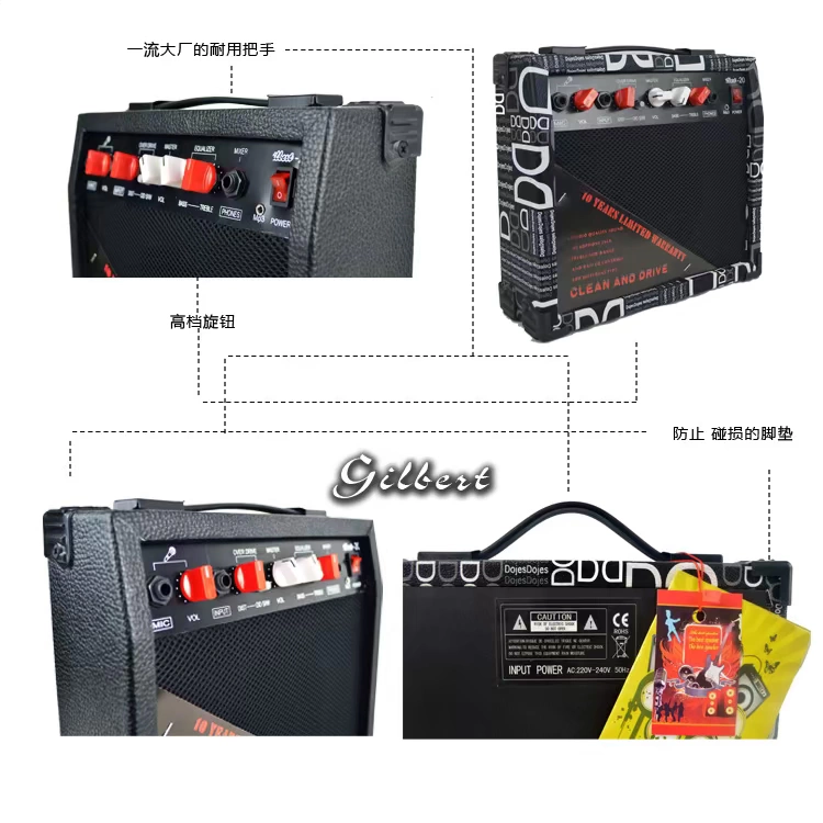 Guitar điện loa rock micro micro đầu vào kép - Loa loa