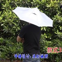 Photo-cap umbrella anti-UV sun protection Two-fold folding head fishing umbrella hat fishing teething sun-shading head umbrella