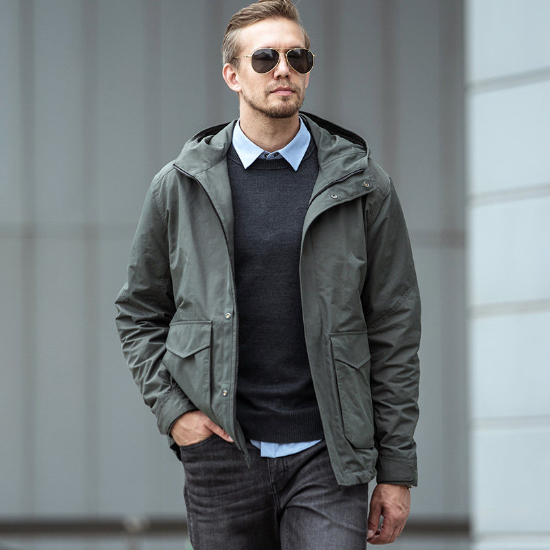 New hidden jun hooded tactical jacket male outdoor leisure sports function autumn commuter jacket iron blood king character