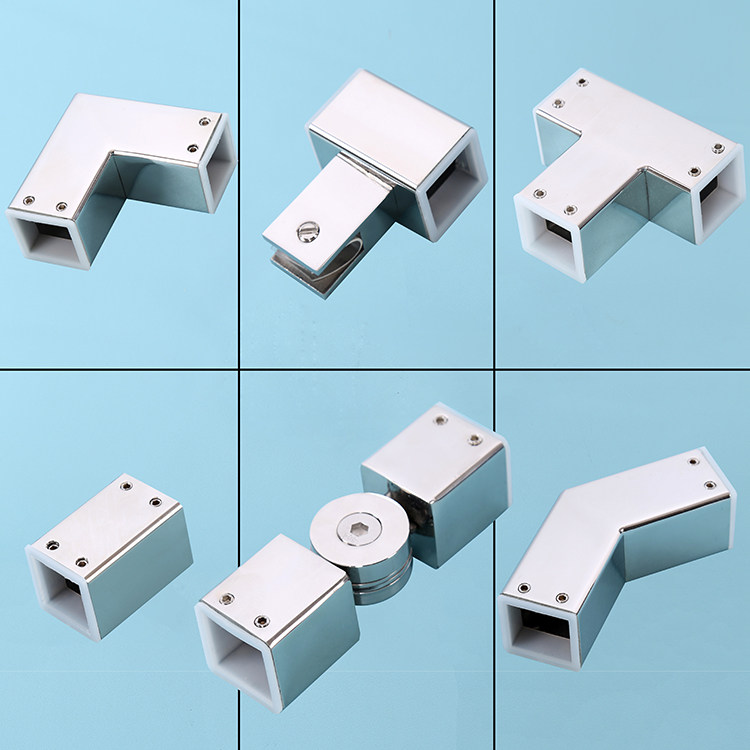 25 square tube stainless steel shower room connector pull rod fixed glass accessories bathroom glass door fixed clamp