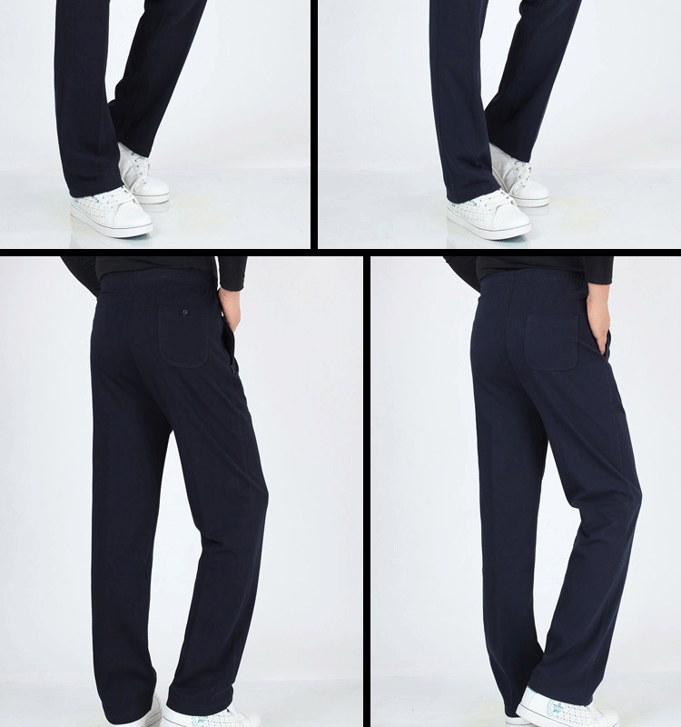 Mùa thu và mùa đông quần bó sát cotton cho nam trung niên thun lưng cao quần cotton cũ thường mặc áo len thẳng quần thun nam