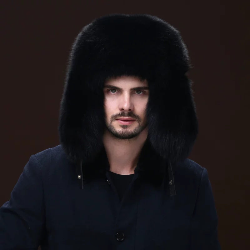 Теплая шапка, натуральная кожа