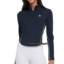 Wilson Wilson 2024 new womens tennis long-sleeved top dark blue