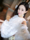 2024 Spring and Autumn New Korean Style Small Fragrance Style Loose Slim Off-Shoulder Feather Tassel Super Fairy Long Sleeve Dress