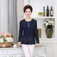 Áo thun cotton dài tay cho phụ nữ trung niên và người già mặc áo thun cotton rộng rãi cộng với phân bón XL cho mẹ mặc áo áo cho mẹ