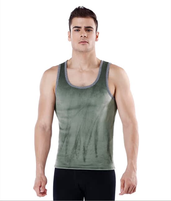Áo vest nam nhung dày ấm áp XL hai mặt cộng với nhung đáy quần Slim áo lót không tay vest quần xì áo vú