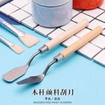 Gouache pigment oil painting knife palette knife art scraper color paint blade knife tip round head flat head knife