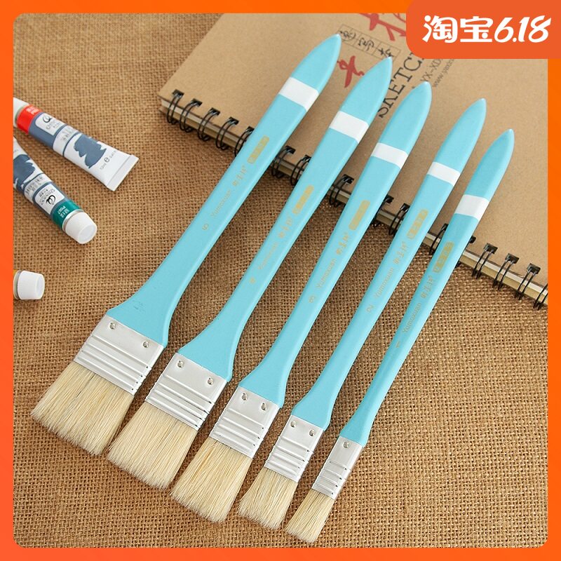 Miinkuan Pig Mane Board Brushed Water Powder Long Pole Brush Propylene Oil Painting Wall Painting Brushed Water Powder Beating Bottom Row Pen Brush Suit-Taobao
