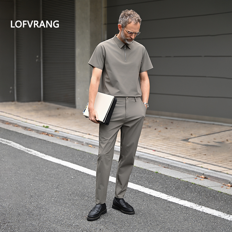 Lofvrang Zero Line Series Fully Seamless Adhesive Lightweight Men's Short-Sleeved Polo Shirt Summer Wear Lapel T-Shirt Lofvrang Zero Line Series Fully Seamless Adhesive Lightweight Men's Short-Sleeved Polo Shirt Summer Wear Lapel T-Shirt