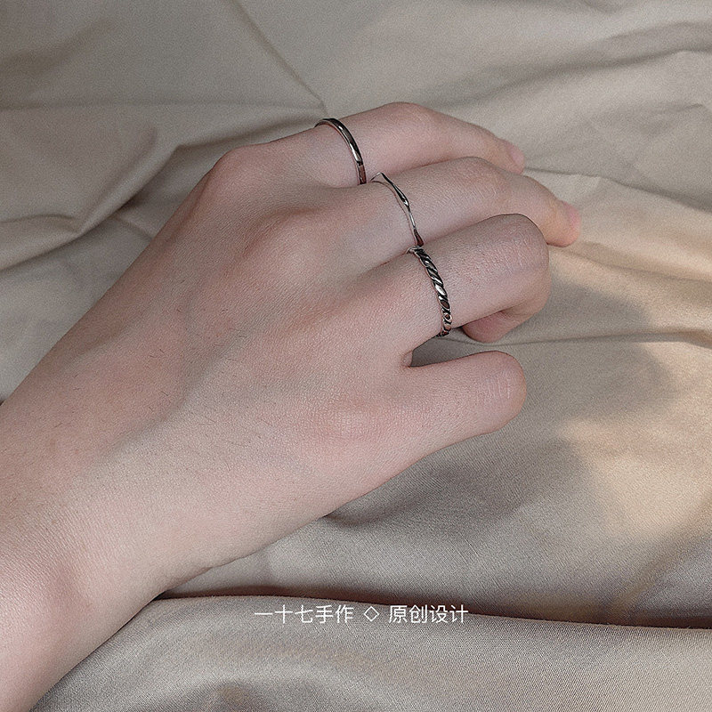 # 1 seventeen ins lukewarm wind s925 minimis about 100 lap glossy numb pattern ring tail ring finger ring