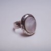 Made in Japan, Xubai original design s925 silver handmade hammered mother-of-pearl ring