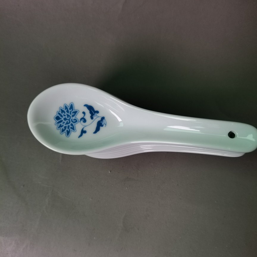 Liling Underglaze Color Qunli Porcelain Ceramic Tableware Small Spoon Spoon 139 Flower Noodle Matching Tableware