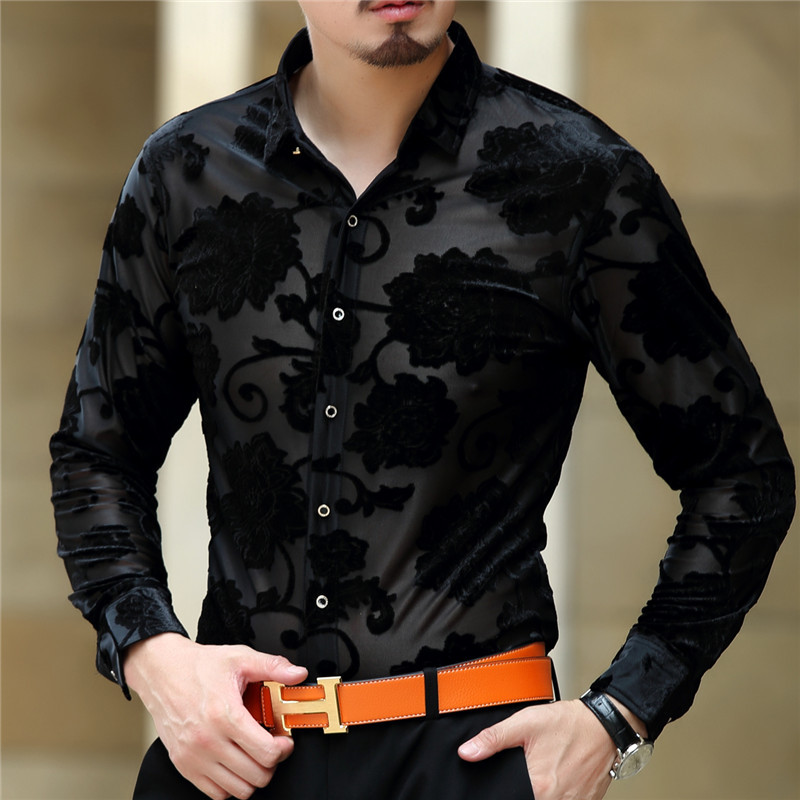 Brand Men's Non-Iron Long-Sleeved Shirts Men's Korean Style Slim-Fitting Shirts Spring & Fall Silk Shirts Trendy in the Sky