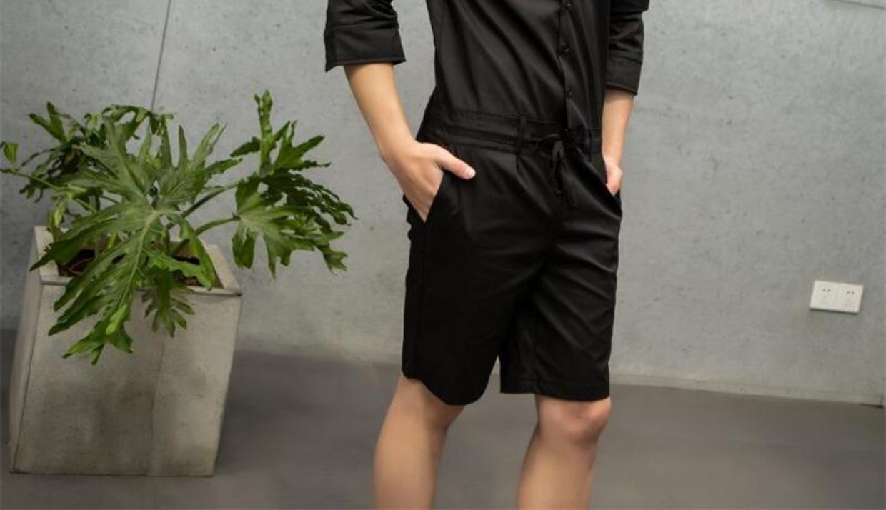 Mùa xuân và mùa hè mới thủy triều nam bảy điểm tay áo thời trang giản dị một mảnh áo liền quần jumpsuit quần short tóc stylist Slim phù hợp - Quần short shop quần áo nam