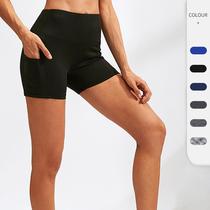 Lady High Waist Yoga 30% Pants With Pocket Running Training Tight Fit Speed Dry Elastic Fitness 3 Minute Shorts 2049