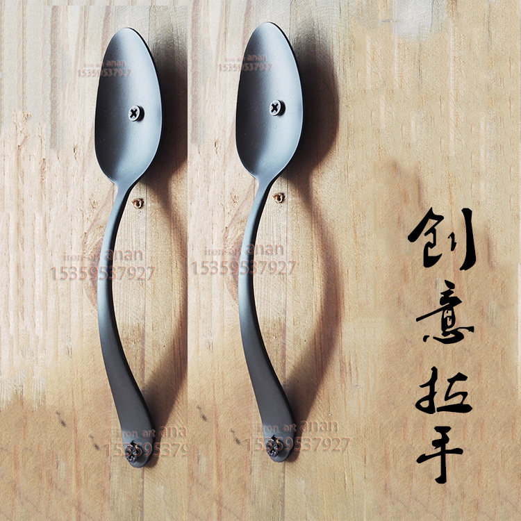 Creative Dining Room Kitchen Overall Cupboard Handle Wood Cabinet Drawer Door Spoon Cutlery Handle Minimalist Modern Hardware Furniture