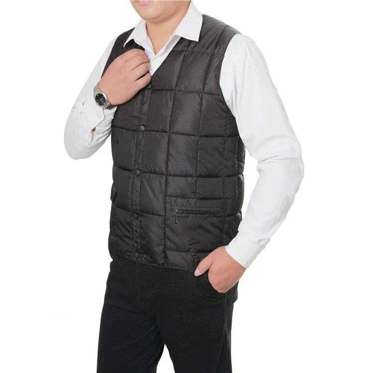Mùa thu và mùa đông nam xuống áo vest cotton ấm dày trung niên nhiều túi vest nam bên trong và bên ngoài mặc vest vest cotton áo chi lê