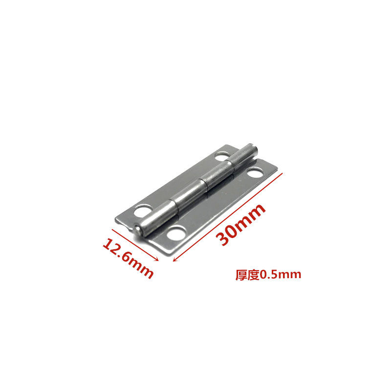 2022 hot sell 30 * 12 * 0 * 5 stainless iron 430 flat open small hinge Mini flat open door hinge 1 inch stainless steel