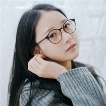 Ultra light TR90 tide person glasses frame female myopia can be equipped with height number eye frame without pressing nose round frame small face wine red