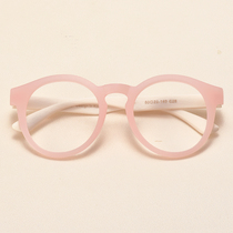 Large round frame coarse leg spectacle frame female trend retro mirror frame male fit shortsighted eyes flat light anti-blue light radiation literature
