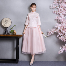  Chinese bridesmaid dress female 2021 new sister group Chinese style bridesmaid group dress girlfriends retro Republic of China style cheongsam