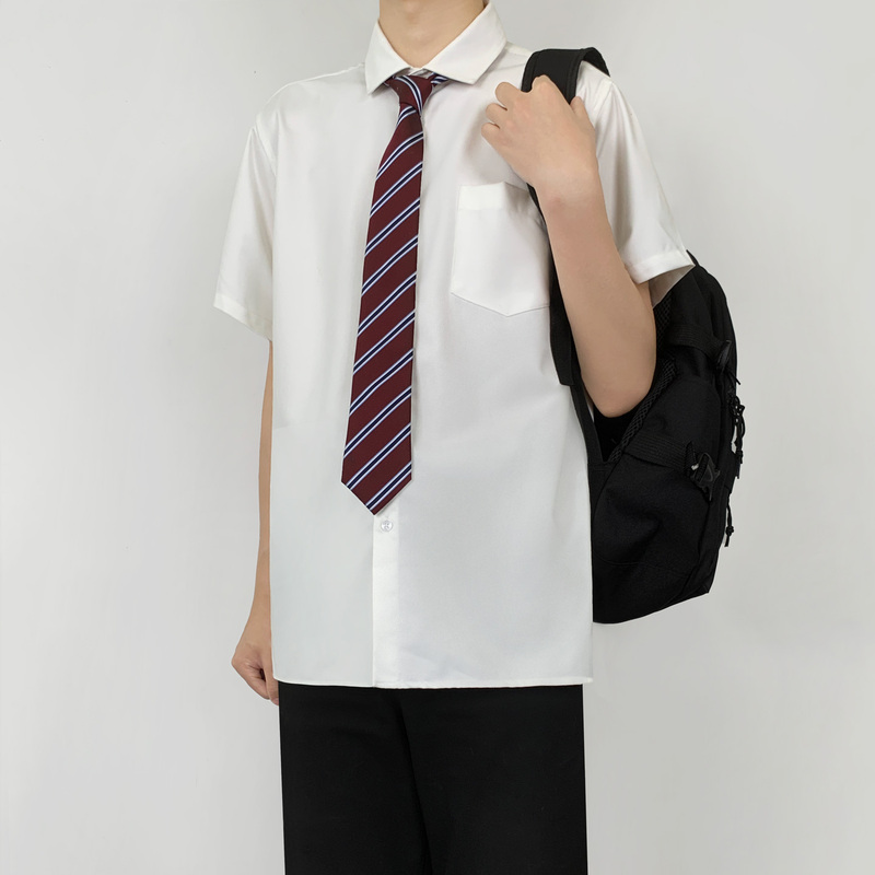 Uncle Kimura's Dk Uniform Japanese-Style White Short-Sleeved Shirt for Men, Autumn College Style Student Shirt, Wrinkle-Resistant and Non-Iron Top Uncle Kimura's Dk Uniform Japanese-Style White Short-Sleeved Shirt for Men, Autumn College Style Student Shirt, Wrinkle-Resistant and Non-Iron Top