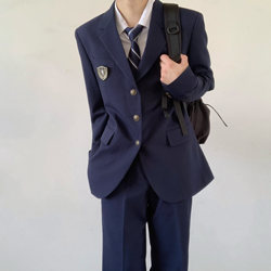 Uncle Kimura dk Japanese uniform suit jacket men's winter mid-length casual suit female student trousers suit