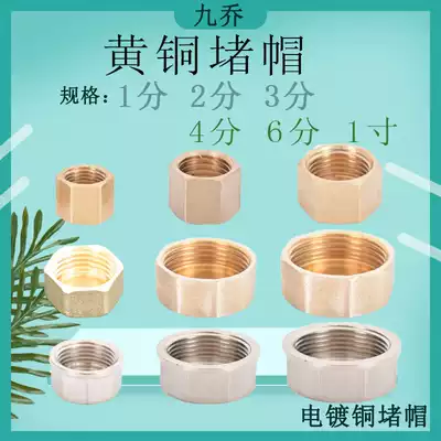 Brass water pipe plug cap 4 points inner wire stuffy 1 minute 2 points 3 points machine equipment copper water heater 6 minutes 1 inch pipe plug