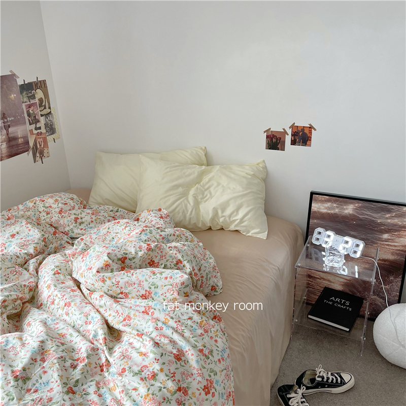 It's actually very simple to want to be happy~ins Japanese style Japanese style floral 40 cotton combed cotton bedding 3 four-piece set