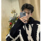 Zhu Yilong's Same Style Klein Blue Thick Hooded Sweater for Men and Women, Autumn and Winter Loose Lazy Style Wool Knit Jacket