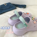 Эксклюзивные дышащие тапочки в стиле Crocs на платформе для школьников и студентов, универсальные нескользящие босоножки, увеличивают рост, подходят для носки на улице