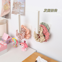 Hair ring head rope storage hook bedside bedside free punching multi-functional traceless sticky hook hanger student dormitory artifact