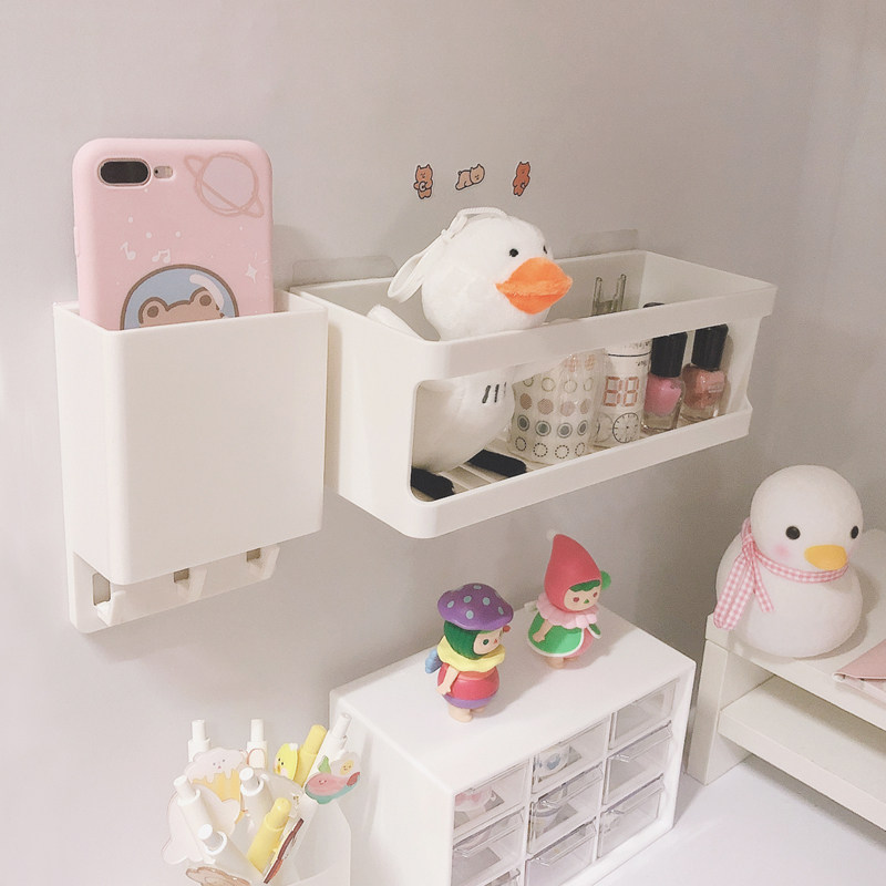 Student dormitory upper bunk artifact bedside free punching wall hanging shelf room wall wall wall storage shelf